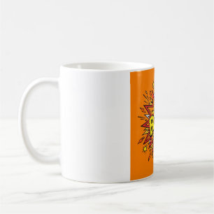 Tasse à café orange en pop art de bande dessinée B