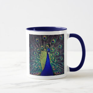Tasse à café Paon Bleu Cobalt