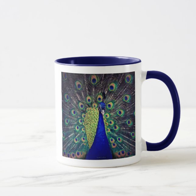 Tasse à café Paon Bleu Cobalt (Droite)