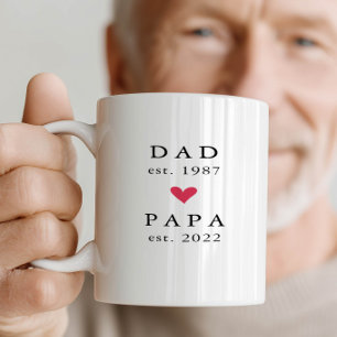 Tasse à café Papa Year Est. Papa moderne