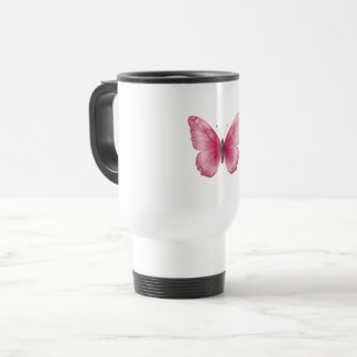 Tasse à café papillon aquarelle rose esthétique