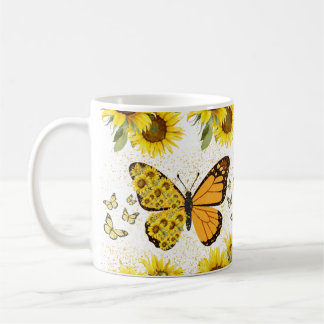 Tasse à café Papillon et Tournesol – Fleur de natu