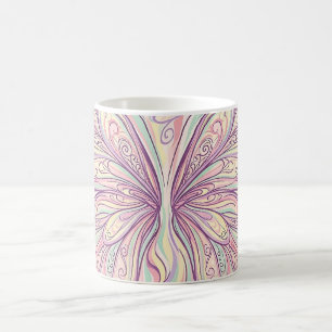 Tasse à café Papillons Abstraits Pastel