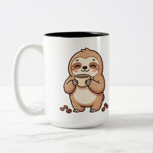 Tasse à café paresseux Mug deux tons