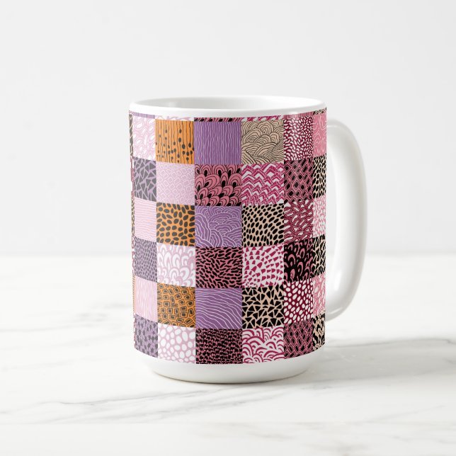 Tasse à café Patchwork Rose (Devant droit)
