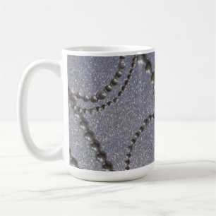 Tasse à café Perles avec reflets métalliques bleus