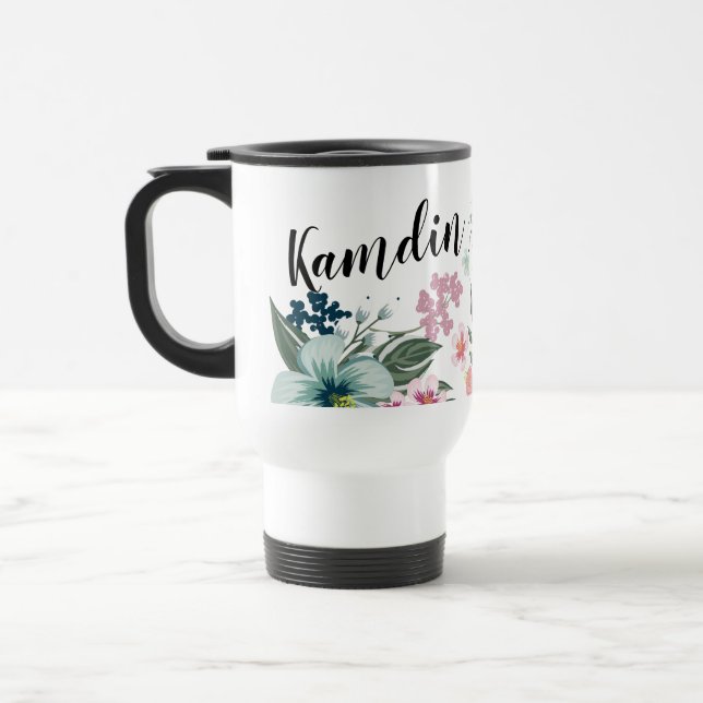 Tasse à café personnalisée 15 onces Fleurs tropica (Gauche)