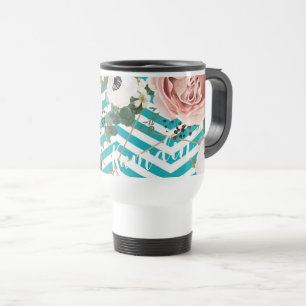 Tasse à café personnalisée 15 onces Rose géométriq