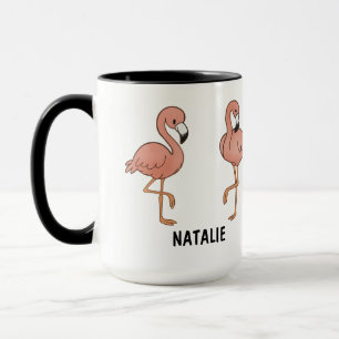 Tasse à café personnalisée avec flamant rose migno