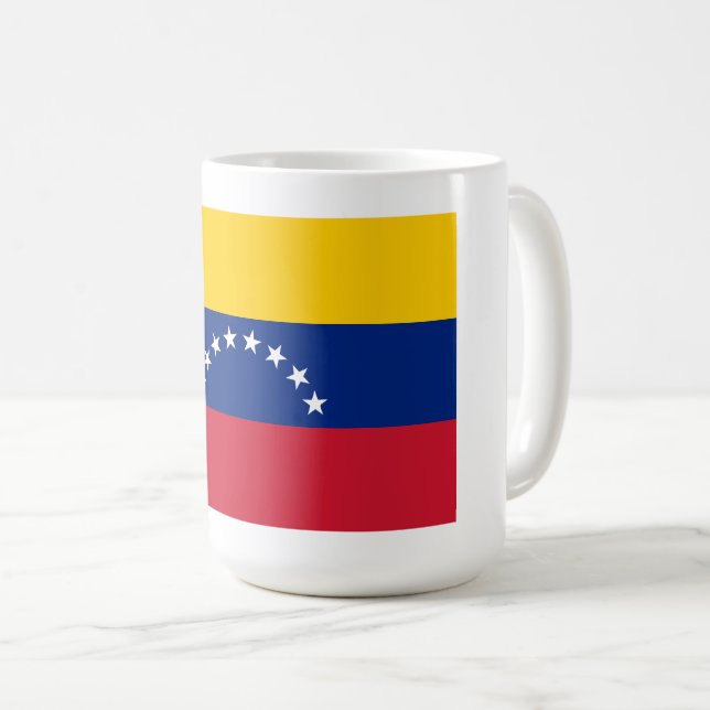 Tasse à café personnalisée avec le drapeau du Vene (Devant droit)
