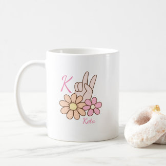 Tasse à café personnalisée avec monogramme et sign