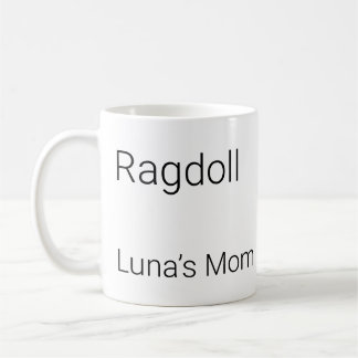 Tasse à café personnalisée avec nom de chat Ragdol