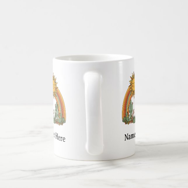 Tasse à café personnalisée avec nom et cactus arc- (Poignée)
