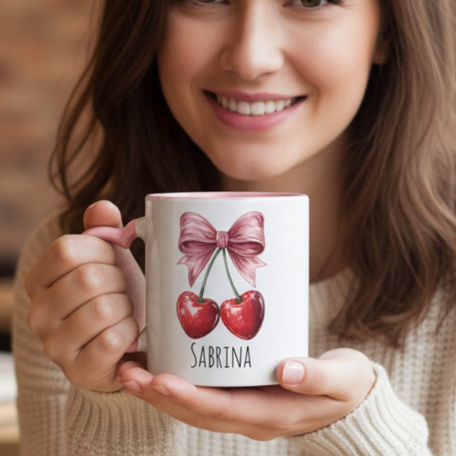 Tasse à café personnalisée avec un nom et des frui (Créateur téléchargé)