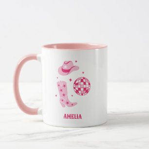 Tasse à café personnalisée Cowgirl Disco Rose