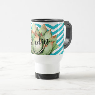 Tasse à café personnalisée de 15 onces Boho Cactus