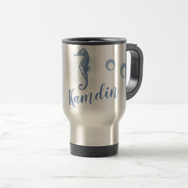 Tasse à café personnalisée de 15 onces Seahorse Oc (Devant droit)