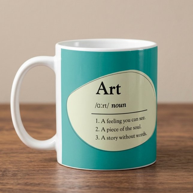 Tasse à café personnalisée de style dictionnaire d (Fully customizable coffee mug for art lovers)