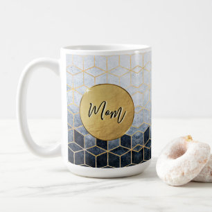 Tasse à café personnalisée géométrique bleu sur me