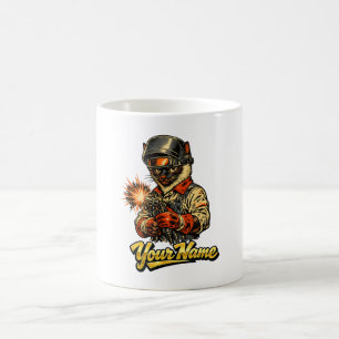 Tasse à café personnalisée pour soudeur avec chat