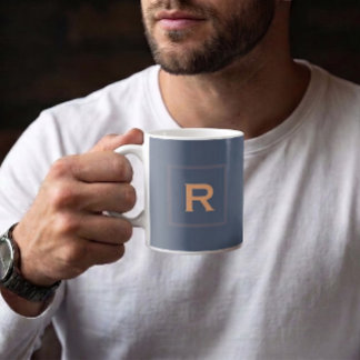 Tasse à café personnelle unie de couleur bleue rét