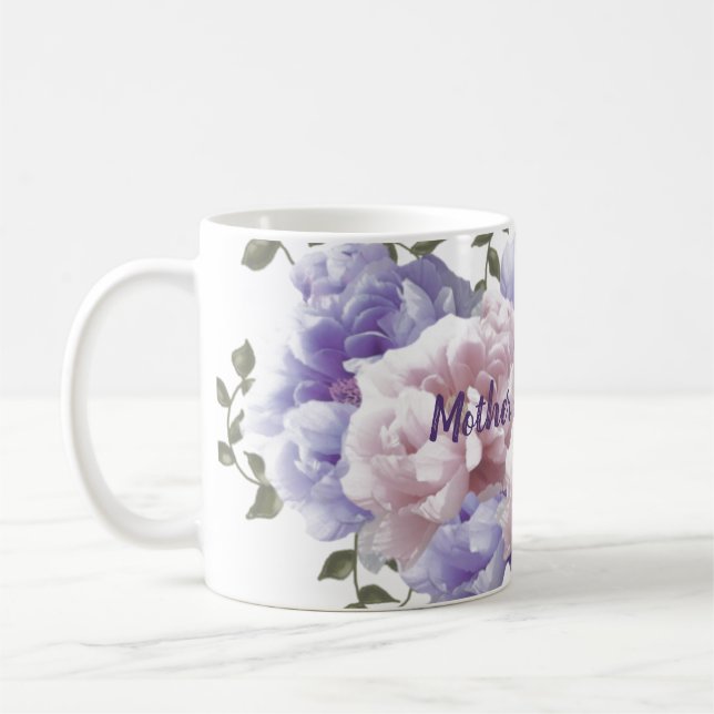 Tasse à café Pivoines Mère de la Mariée (Gauche)