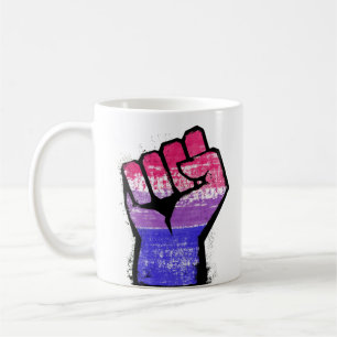 Tasse à café Poing de protestation bisexuel