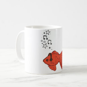 Tasse à café Poisson Rouge Mignon avec Écouteurs