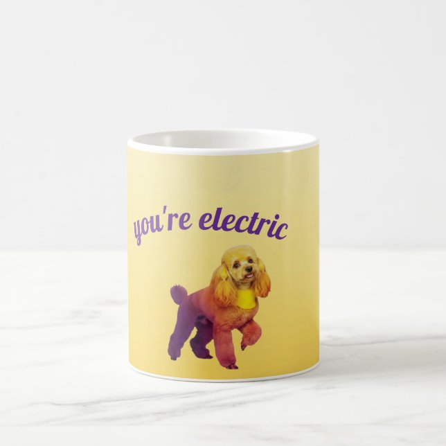 Tasse à café Pop Art Chien Poodle Électrique (Centre)