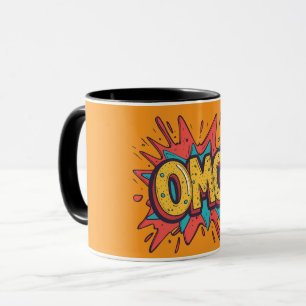 Tasse à café Pop Art « OMG ! » Bande dessinée rétr