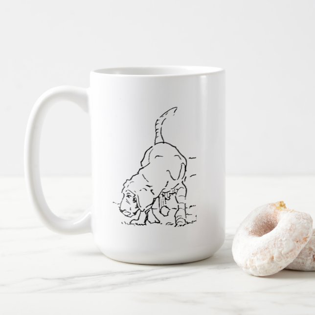 Tasse à café pour amateur de chiens, illustration  (Avec donut)