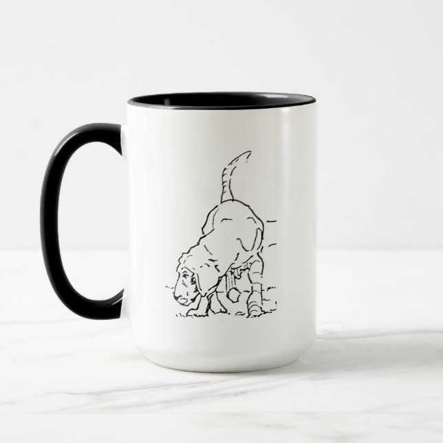 Tasse à café pour amateur de chiens, illustration  (Gauche)