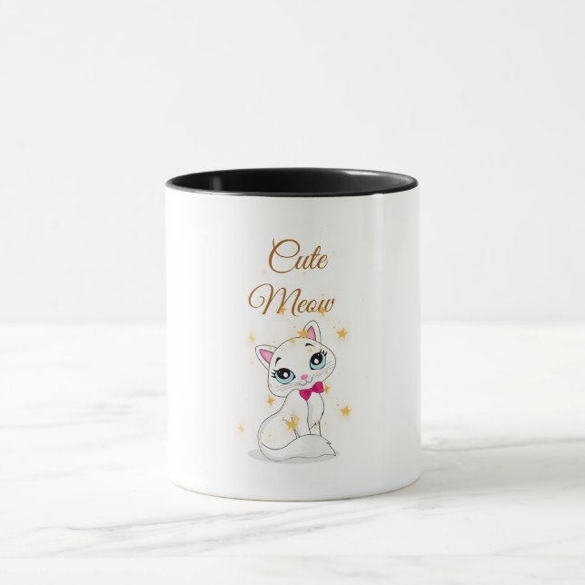 Tasse à café pour chat mignon Miaou (Centre)