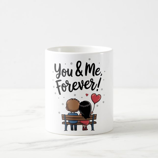Tasse à café pour couple romantique (Centre)