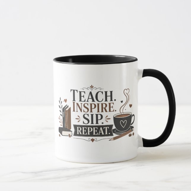 Tasse à café pour enseignant 'Enseigner Inspirer B (Droite)