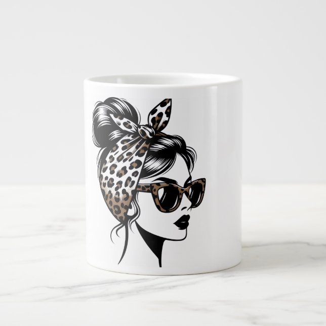 Tasse à café pour fille à motif léopard de mode (Devant)