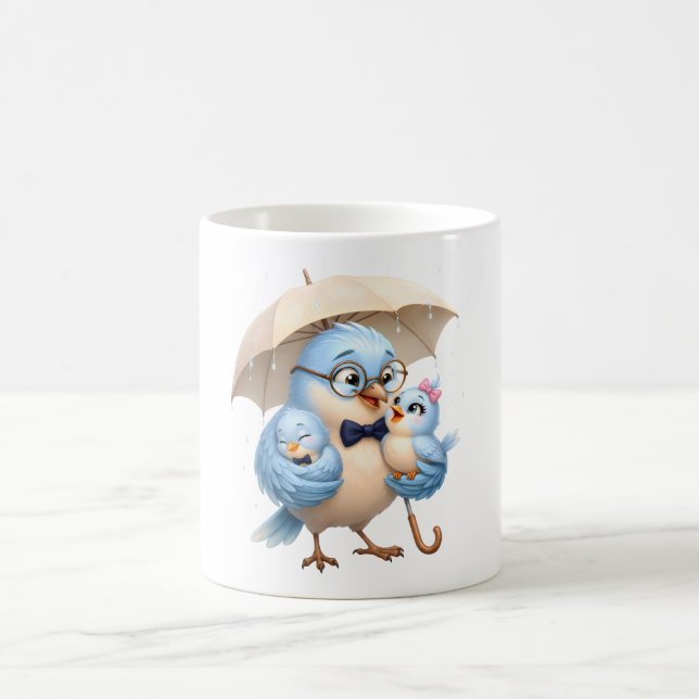 Tasse à café pour la fête des pères avec oiseau |  (Centre)