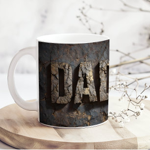 Tasse à café pour la fête des pères en bois rustiq