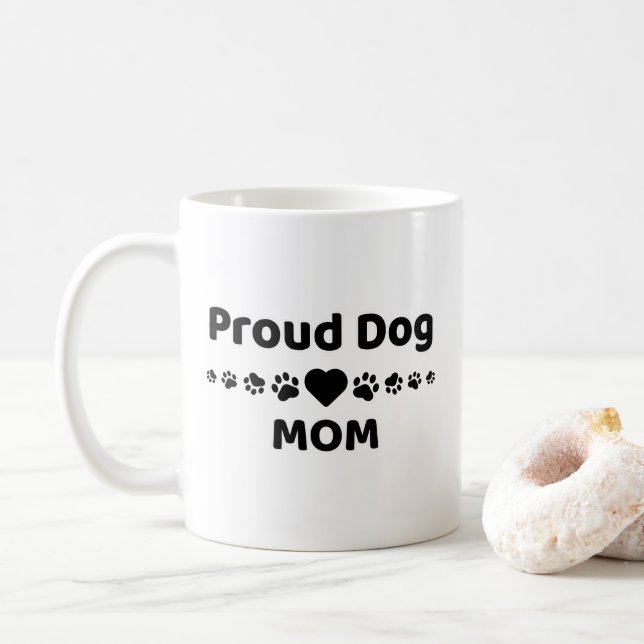 Tasse à café pour maman de chien fière (Avec donut)