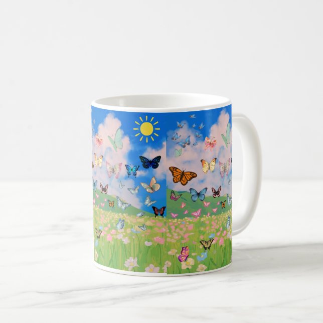 Tasse à café Prairie Papillon – Douce Floraison de (Devant droit)