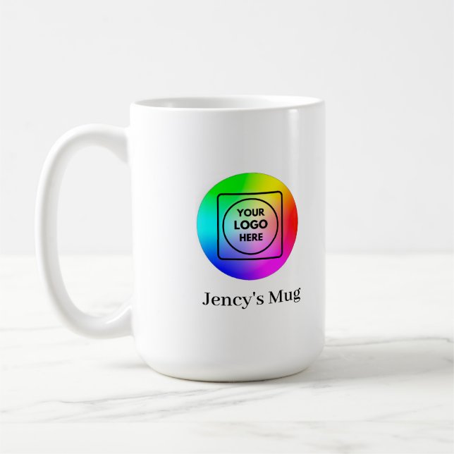Tasse à café publicitaire de 15oz avec logo person (Gauche)