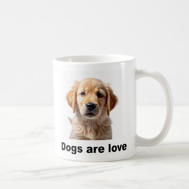 tasse à café qui proclame fièrement : "Les chiens  (Droite)