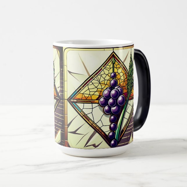 Tasse à café Raisins en verre et Blé (Devant droit)