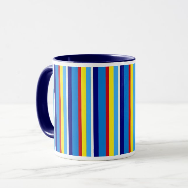 Tasse à café rayée rétro (Devant gauche)