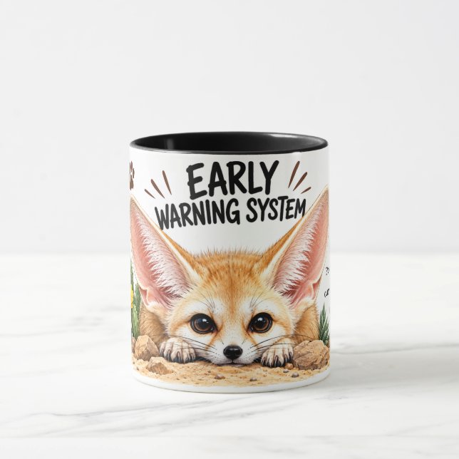 Tasse à café renard fennec drôle | Système d'alert (Centre)