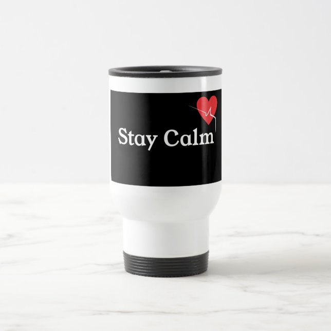 Tasse à café « Restez calme » et gobelet – Drôle e (Centre)