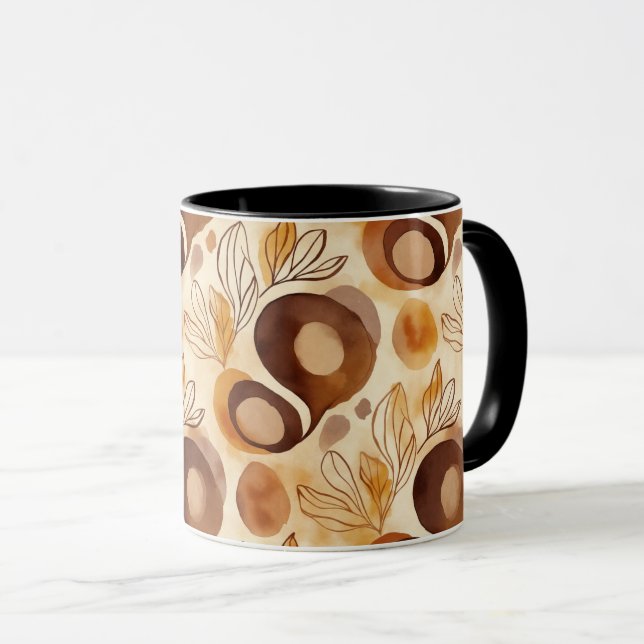 Tasse à café Résumé Botanique – Couleurs Douces de (Devant droit)