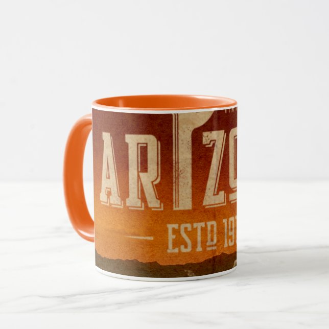 Tasse à café rétro de l'Arizona Vintage (Devant gauche)