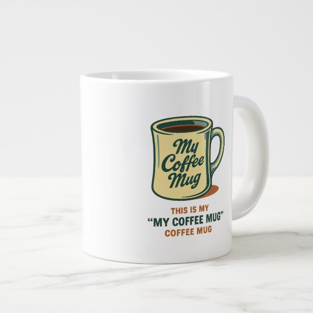 Tasse à café rétro humour design (Devant droit)