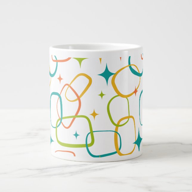 Tasse à café rétro mi-siècle Atomique avec éclat (Devant)